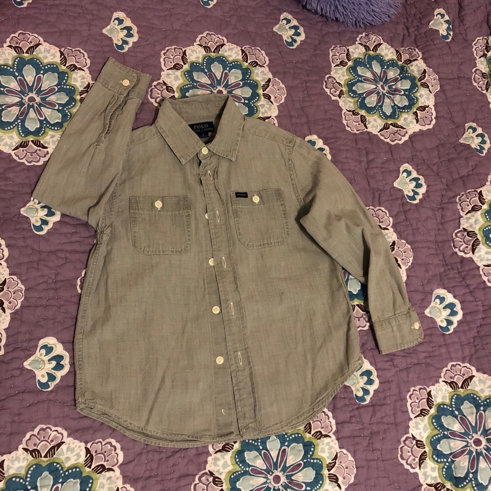 Polo by Ralph Lauren Gray Button Down, Size 5